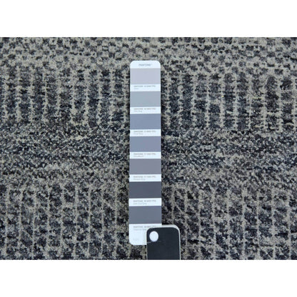 Modern and Contemporary Wool Hand Knotted Rug Grey No Border 2.7X15.10 -O079733