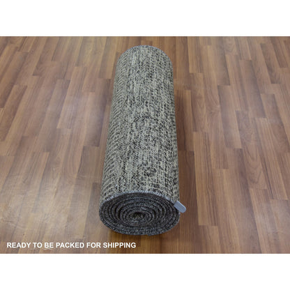 Modern and Contemporary Wool Hand Knotted Rug Grey No Border 2.7X15.10 -O079733