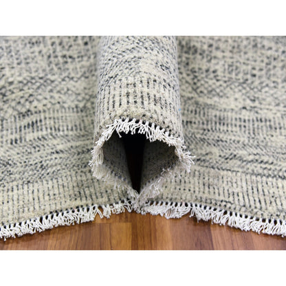 Modern and Contemporary Wool Hand Knotted Rug Grey No Border 12.2X15.4 -O079737