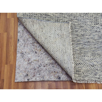 Modern and Contemporary Wool Hand Knotted Rug Grey No Border 12.2X15.4 -O079738