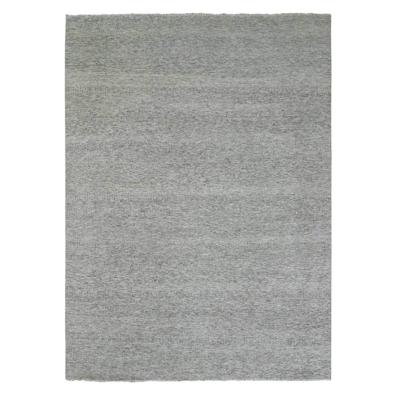 Modern and Contemporary Wool Hand Knotted Rug Grey No Border 10.0X13.10 -O079739