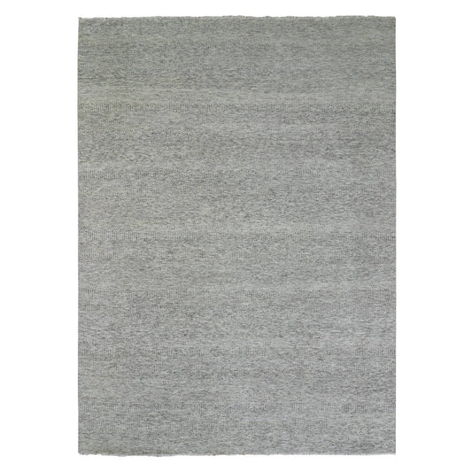 Modern and Contemporary Wool Hand Knotted Rug Grey No Border 10.0X13.10 -O079739