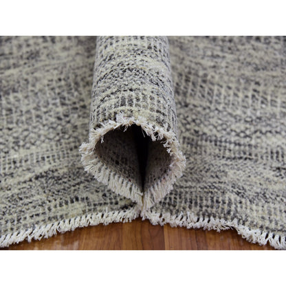 Modern and Contemporary Wool Hand Knotted Rug Grey No Border 10.0X13.10 -O079739