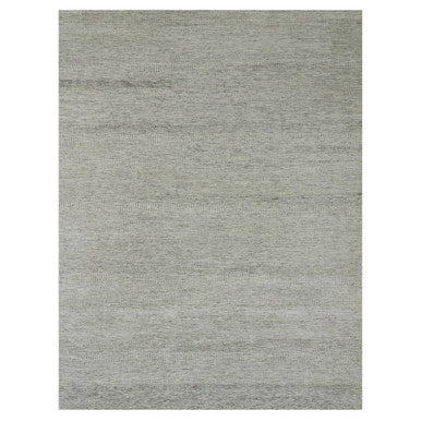 Modern and Contemporary Wool Hand Knotted Rug Grey No Border 9.1X11.10 -O079740