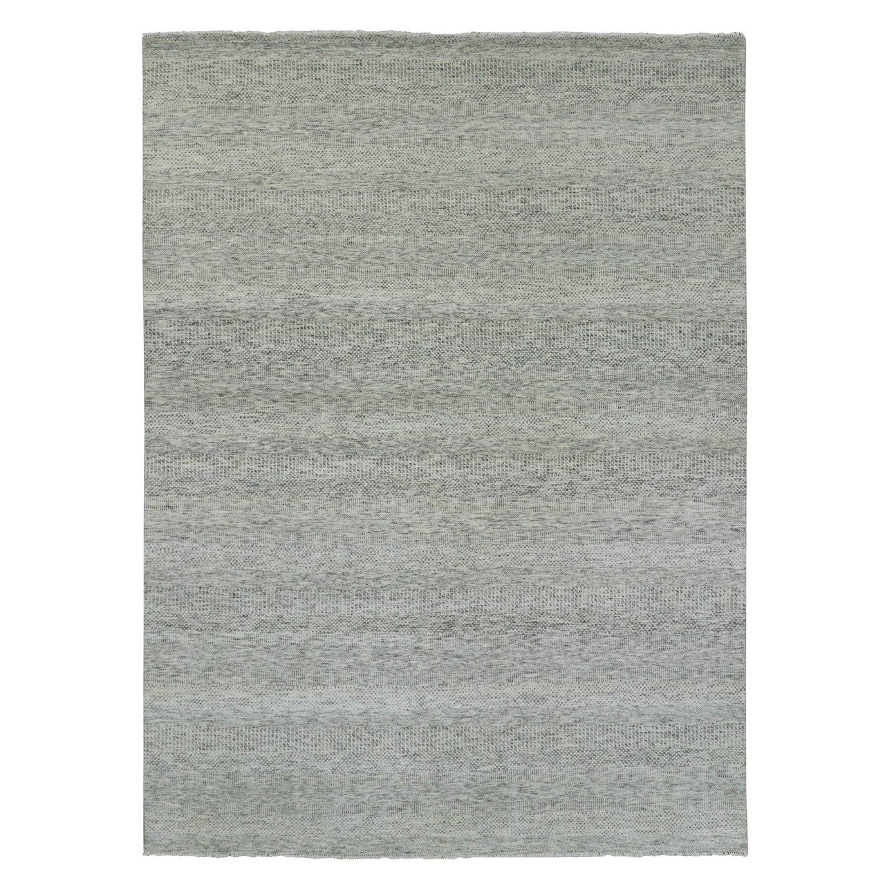 Gray 9'0" x 12'4" Modern and Contemporary Hand knotted Wool Rug - Sku: O079741