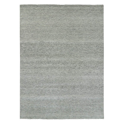 Modern and Contemporary Wool Hand Knotted Rug Grey No Border 9.0X12.4 -O079741