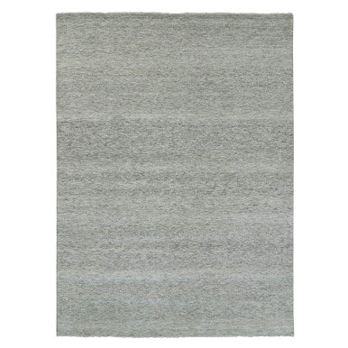 Modern and Contemporary Wool Hand Knotted Rug Grey No Border 9.0X12.4 -O079741