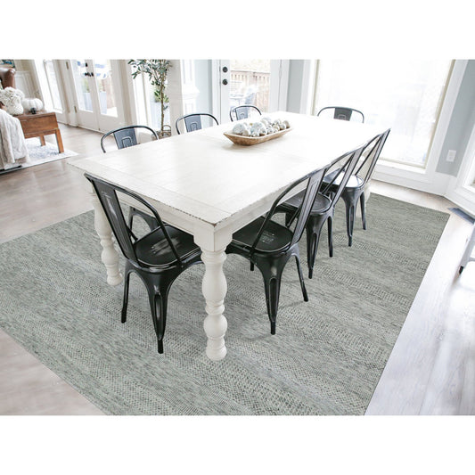 Modern and Contemporary Wool Hand Knotted Rug Grey No Border 9.0X12.4 -O079741