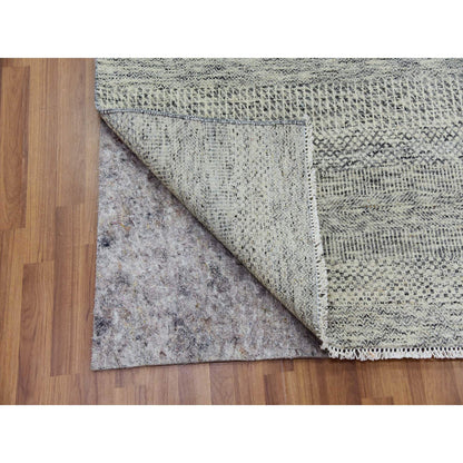 Modern and Contemporary Wool Hand Knotted Rug Grey No Border 9.0X12.4 -O079741