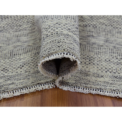 Modern and Contemporary Wool Hand Knotted Rug Grey No Border 9.0X12.4 -O079741