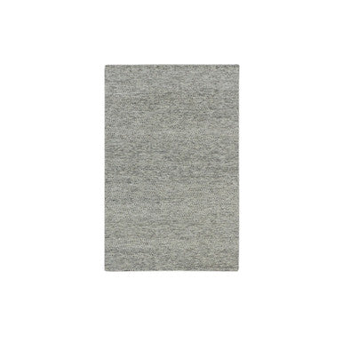 Modern and Contemporary Wool Hand Knotted Rug Grey No Border 4.0X6.2 -O079743