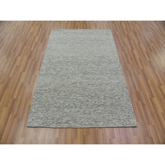 Modern and Contemporary Wool Hand Knotted Rug Grey No Border 4.0X6.2 -O079744