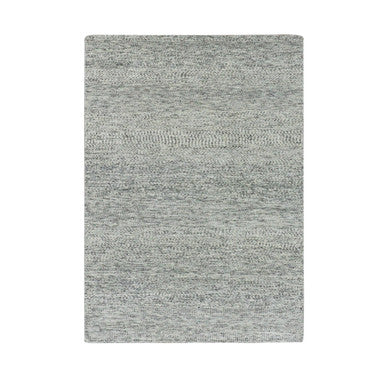 Modern and Contemporary Wool Hand Knotted Rug Grey No Border 4.0X6.2 -O079745
