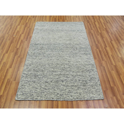 Modern and Contemporary Wool Hand Knotted Rug Grey No Border 4.0X6.2 -O079745