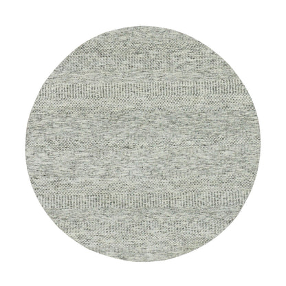 Modern and Contemporary Wool Hand Knotted Rug Grey No Border 4.10X4.10 -O079746