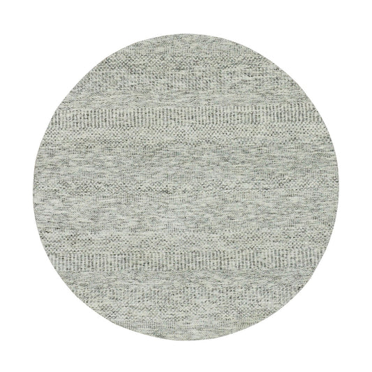 Modern and Contemporary Wool Hand Knotted Rug Grey No Border 4.10X4.10 -O079746
