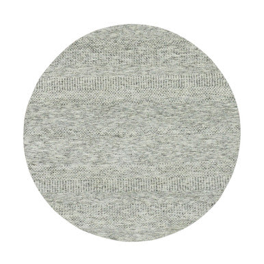 Modern and Contemporary Wool Hand Knotted Rug Grey No Border 4.10X4.10 -O079746