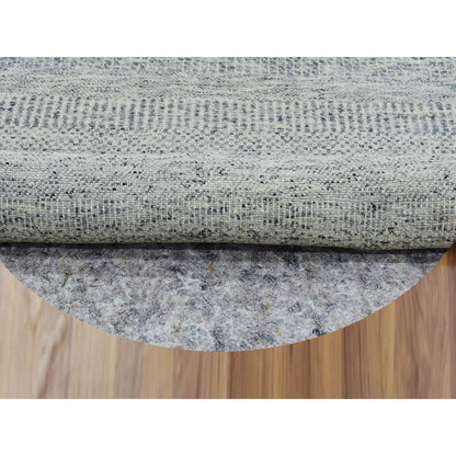 Modern and Contemporary Wool Hand Knotted Rug Grey No Border 4.10X4.10 -O079746