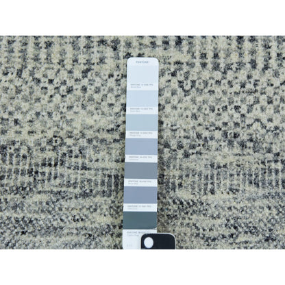 Modern and Contemporary Wool Hand Knotted Rug Grey No Border 4.10X4.10 -O079746