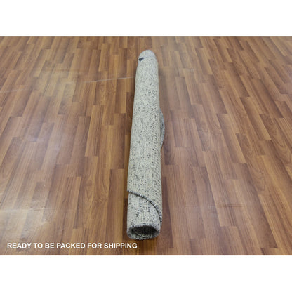 Modern and Contemporary Wool Hand Knotted Rug Grey No Border 4.10X4.10 -O079746