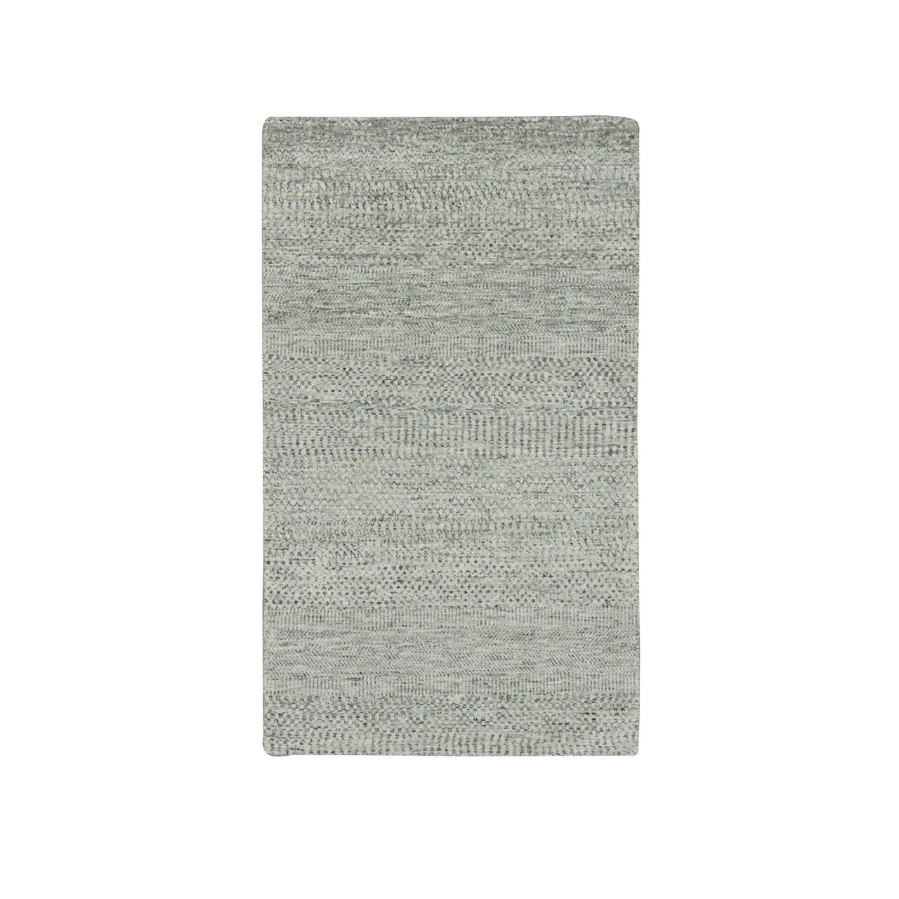Modern and Contemporary Wool Hand Knotted Rug Grey No Border 3.0X5.6 -O079747