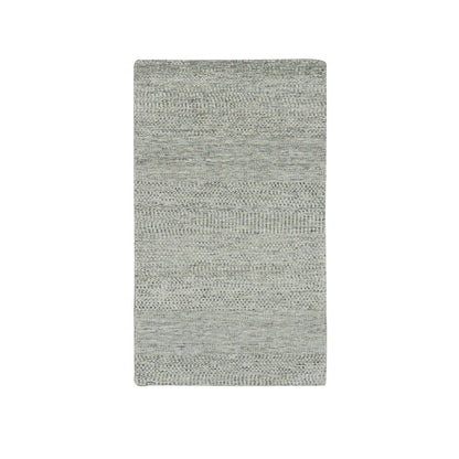 Modern and Contemporary Wool Hand Knotted Rug Grey No Border 3.0X5.6 -O079747