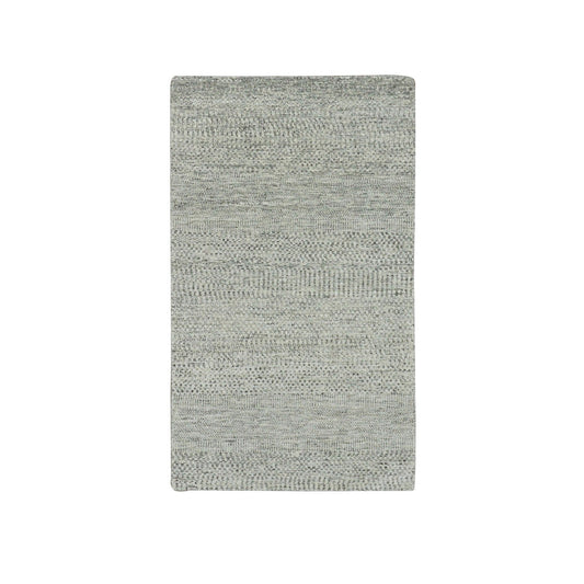 Modern and Contemporary Wool Hand Knotted Rug Grey No Border 3.0X5.6 -O079747