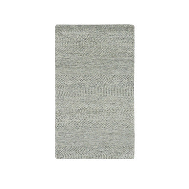 Modern and Contemporary Wool Hand Knotted Rug Grey No Border 3.0X5.6 -O079747