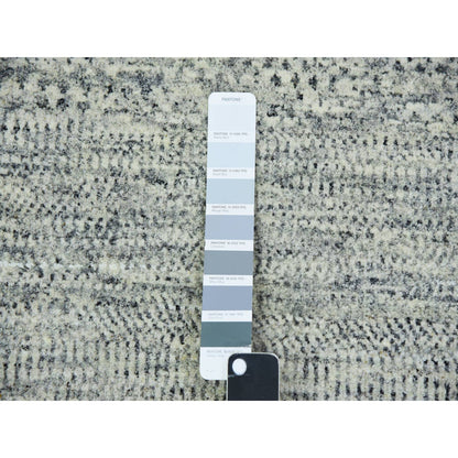 Modern and Contemporary Wool Hand Knotted Rug Grey No Border 3.0X5.6 -O079747