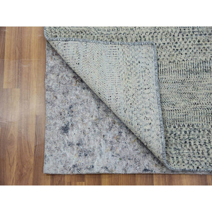 Modern and Contemporary Wool Hand Knotted Rug Grey No Border 3.0X5.6 -O079748