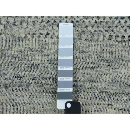 Modern and Contemporary Wool Hand Knotted Rug Grey No Border 3.0X5.6 -O079748