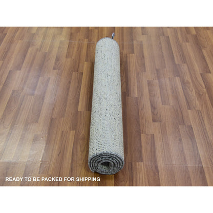 Modern and Contemporary Wool Hand Knotted Rug Grey No Border 3.0X5.6 -O079748