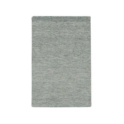 Modern and Contemporary Wool Hand Knotted Rug Grey No Border 3.0X5.6 -O079749