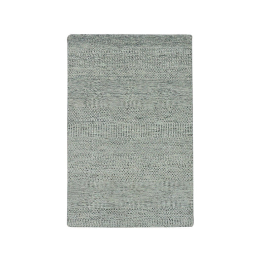 Modern and Contemporary Wool Hand Knotted Rug Grey No Border 3.0X5.6 -O079749