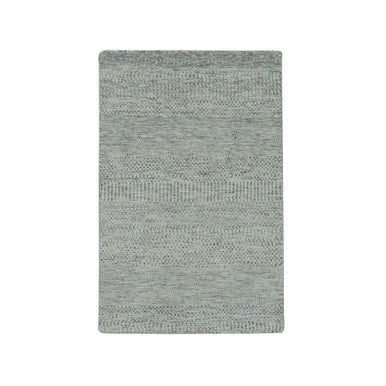 Modern and Contemporary Wool Hand Knotted Rug Grey No Border 3.0X5.6 -O079749