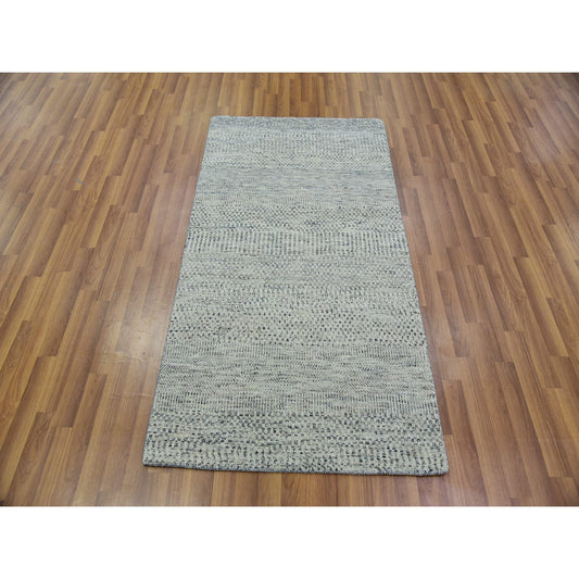 Modern and Contemporary Wool Hand Knotted Rug Grey No Border 3.0X5.6 -O079749