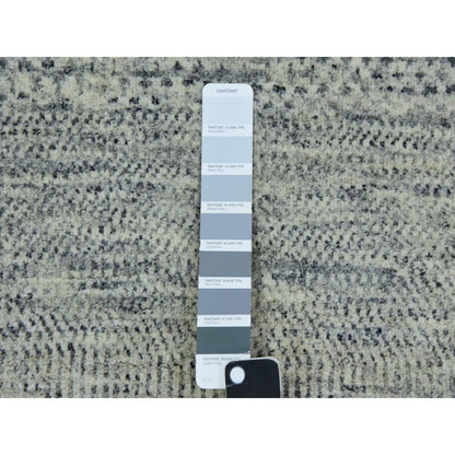 Modern and Contemporary Wool Hand Knotted Rug Grey No Border 3.0X5.6 -O079749