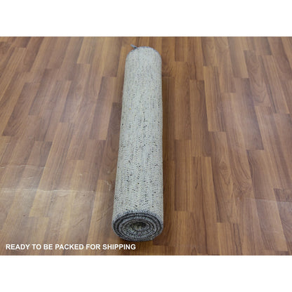 Modern and Contemporary Wool Hand Knotted Rug Grey No Border 3.0X5.6 -O079749