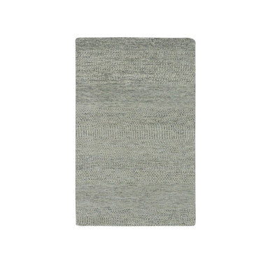 Modern and Contemporary Wool Hand Knotted Rug Grey No Border 3.1X5.7 -O079750