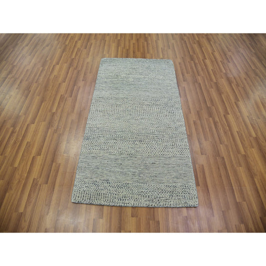 Modern and Contemporary Wool Hand Knotted Rug Grey No Border 3.1X5.7 -O079750