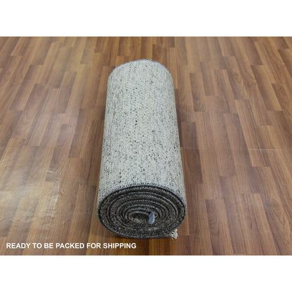Modern and Contemporary Wool Hand Knotted Rug Grey No Border 2.6X18.5 -O079752