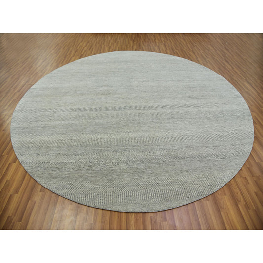 Modern and Contemporary Wool Hand Knotted Rug Grey No Border 11.2X11.3 -O079754