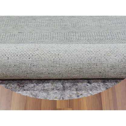 Modern and Contemporary Wool Hand Knotted Rug Grey No Border 11.2X11.3 -O079754