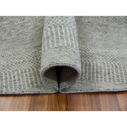 Modern and Contemporary Wool Hand Knotted Rug Grey No Border 11.2X11.3 -O079754