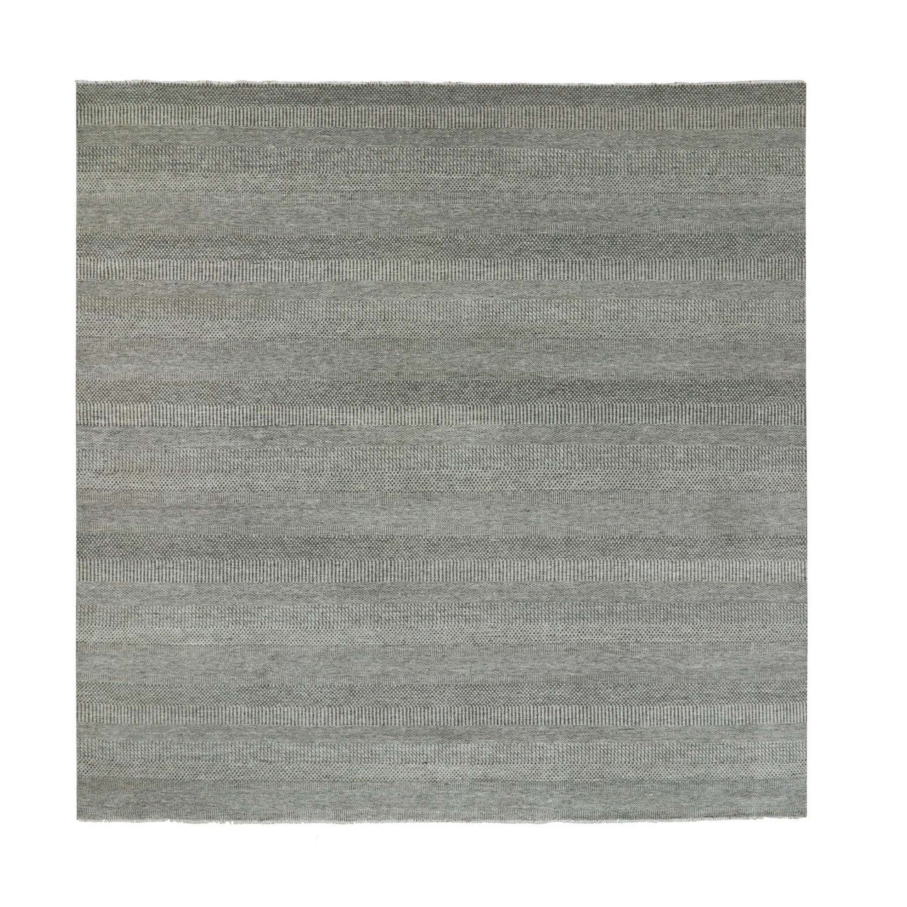 Gray 11'11" x 11'11" Modern and Contemporary Hand knotted Wool Rug - Sku: O079755