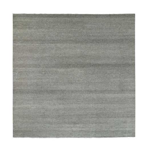 Modern and Contemporary Wool Hand Knotted Rug Grey No Border 11.11X11.11 -O079755