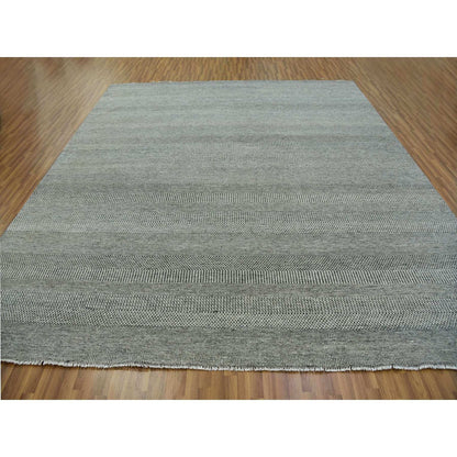 Modern and Contemporary Wool Hand Knotted Rug Grey No Border 11.11X11.11 -O079755
