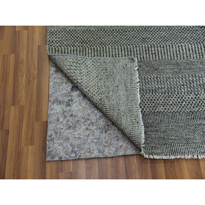 Modern and Contemporary Wool Hand Knotted Rug Grey No Border 11.11X11.11 -O079755