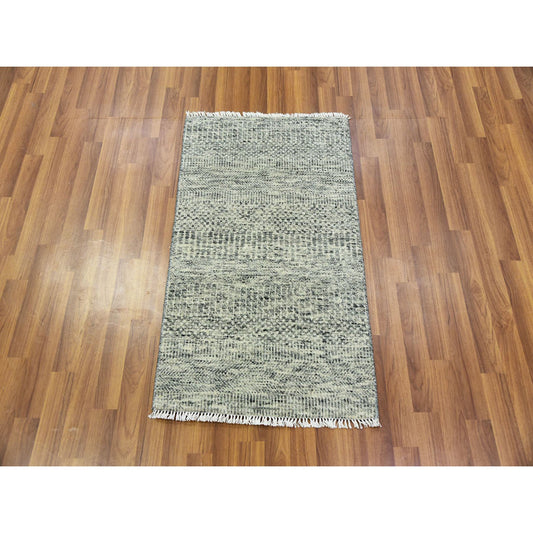 Modern and Contemporary Wool Hand Knotted Rug Grey No Border 2.0X3.3 -O079756