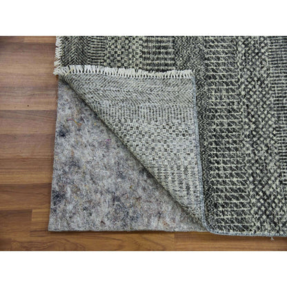 Modern and Contemporary Wool Hand Knotted Rug Grey No Border 2.4X27.9 -O079758